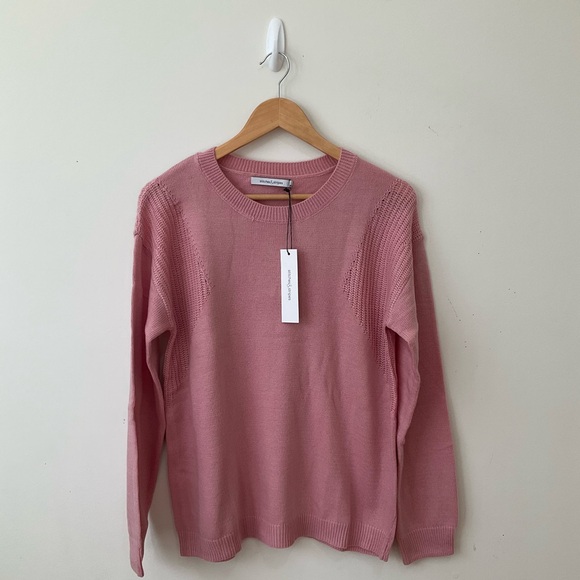 Stitches & Stripes Sweater Womens Large Long Sleeves Knit Tops Pink Rose New - Picture 1 of 10